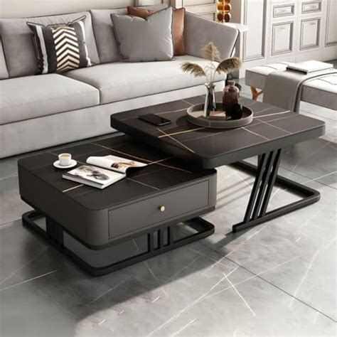 RIZIK Stores™ Iron Frame Handmade Drawer Square Coffee Table/Nesting ...