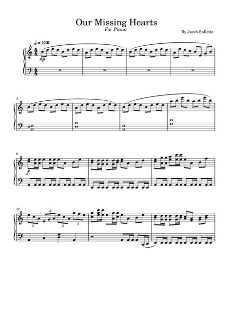Our Missing Hearts von Jacob Sallette Noten zum Klavier solo bei Sheet ...