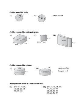 Pre-Algebra Math Final 的图像结果