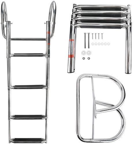 Buy YaeMarine Stainless Steel in-Board 4 Steps Telescoping Boat Ladder ...