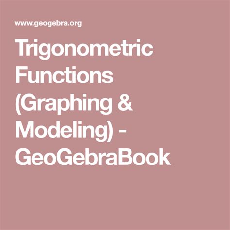 Modeling Trigonometric Functions 的图像结果