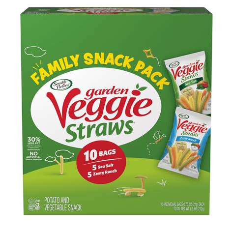 Sensible Portions Veggie Straws, Sea Salt & Zesty Ranch, Gluten-Free ...