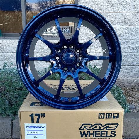 Rays Volk Racing CE28N Wheels 17X9 5X114.3 +40 Offset Magnesium Blue