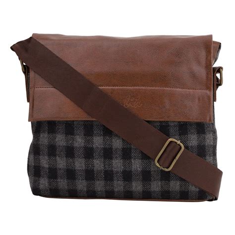 Cambik Premium Checked Design Tweed Crossbody Sling Bag For Women Men ...