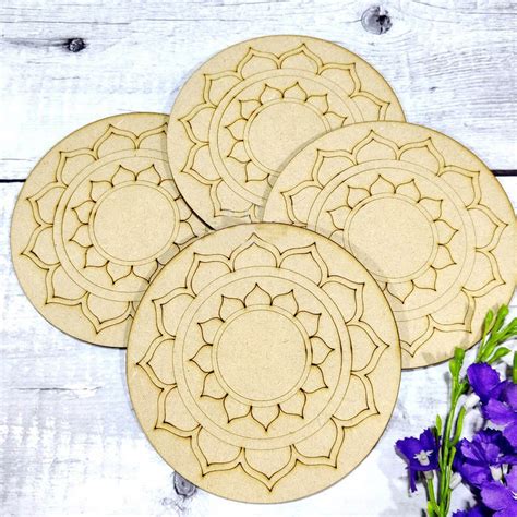 Buy Trial Pack - PreMarked Mandala MDF Coaster Bases Online On Zwende