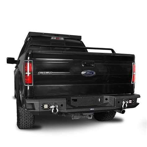 Hooke Road F150 Rear Back Bumper Aftermarket Black Step Bumper ...