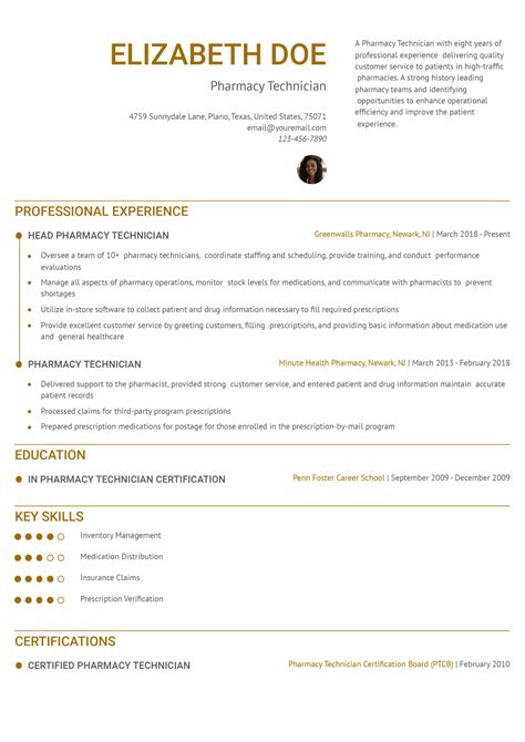 Pharmacy Tech Resume Best Pharmacy Technician Resume Examples And