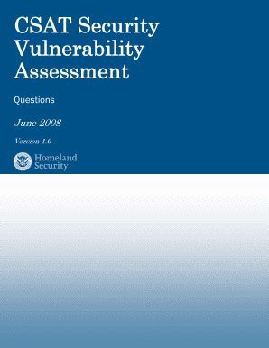 CSAT Security Vulnerability Assessment Form - Blank Fillable Template ...