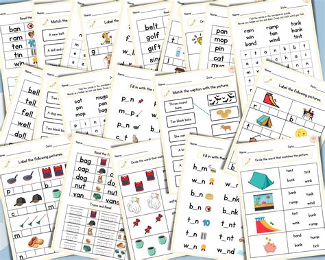 Kindergarten Phonics Worksheets, CVCC Phonics, Initial Reading Support Printouts, Word Tracing ...