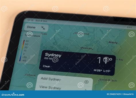 Checking Temperature Outside in Sydney City Editorial Stock Image - Image of application ...
