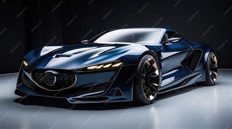 Premium AI Image | A blue sports car in a dark room Digital image