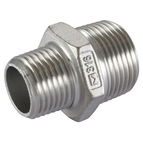 Stainless Steel Reducing Hex Nipple - UK Fluid Power