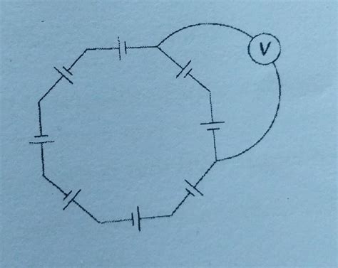 Eight identical 1 volt cells are connected to make a ring as shown in ...