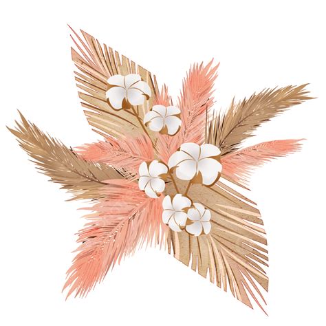 Floral Watercolor Pampas Grass Botanical Bouquet, Pampas Grass ...