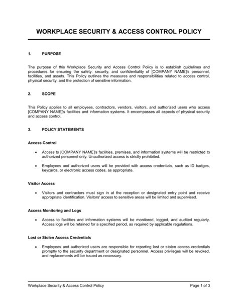 Image result for Access Control Policy Example