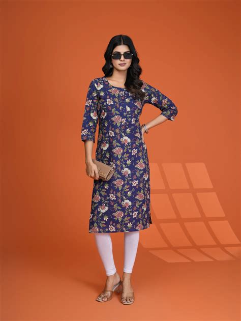 Kalamkari Print Navy Blue Cotton Kurta – Kaftanize
