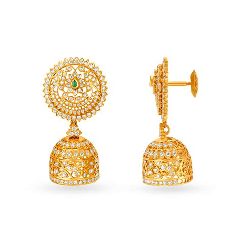 Elegant Diamond Jhumka Earrings