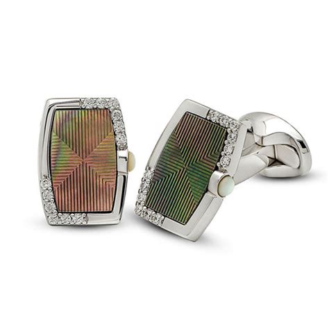 Buy Silver Rectangle Aurora Pearl (MOP) Limited Edition Cufflinks ...