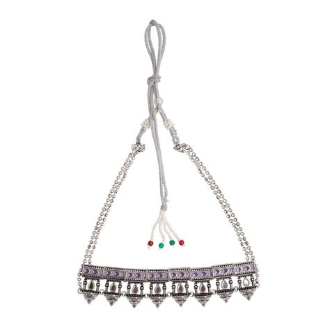 Festive Hues Oxidised Silver Meenakari Design Jewellery Set – VOYLLA