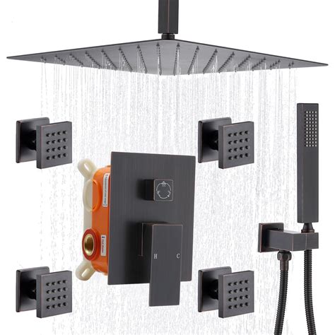 Buy Oil Rubbed Bronze Rain Shower System with Body Spray, 12inch ...