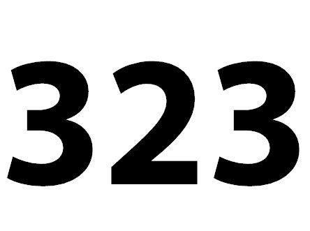 インパクトのある323 数字のロゴ ｜ ロゴデザインの無料リクエスト 【ロゴタンク】