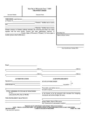 Bill Of Sale Form Wisconsin Warranty Deed Form | pdfFiller