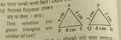 test wheather the triangles are congurent or not - Brainly.in