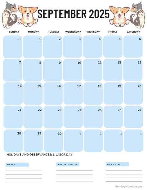 September 2025 Calendar (52 Free PDF Printables)