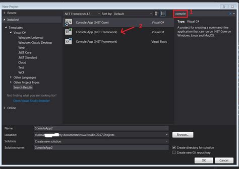 Image result for Visual Studio Create Console Application