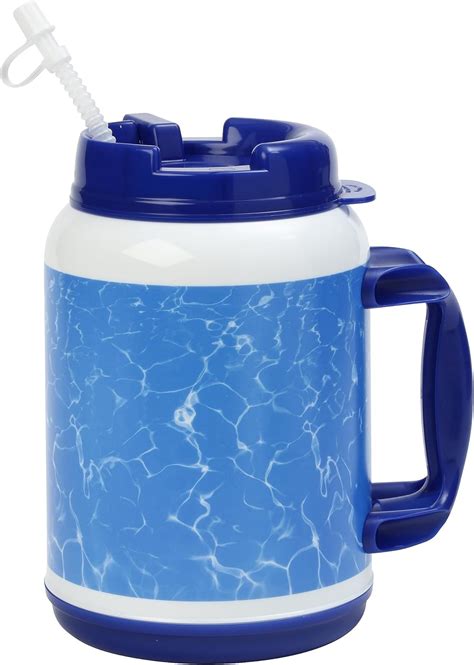 64 Ounce Insulated Mug with Lid Handle Flexible Straw with Cap, Large ...