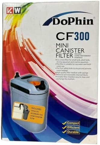 KW DOPHIN CF-300 Mini Canister Filter for Aquarium Fish Tank (Watt 20W ...