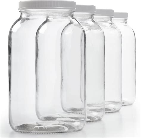 Amazon.com: Wide Mouth 1 Gallon Glass Jar with Lid - Glass Gallon Jar ...
