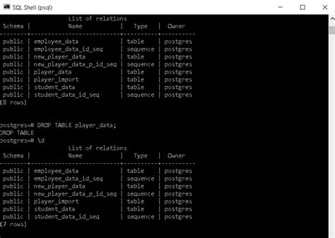 Image result for Drop Table PostgreSQL