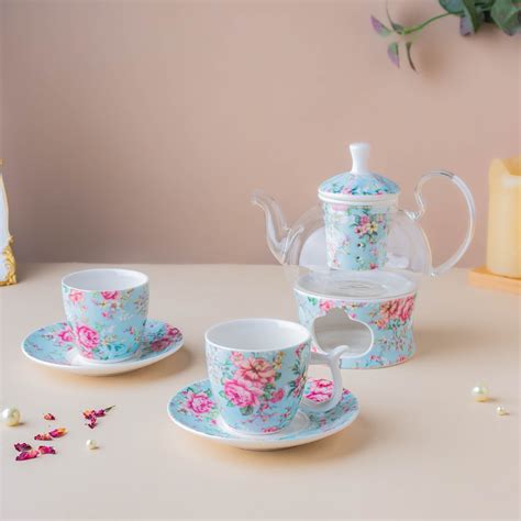 JARDIN Blue Tea Set Online - Premium Tea Set | Nestasia