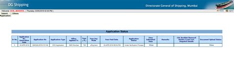 Dg Shipping — cdc application status \"under verification process ...
