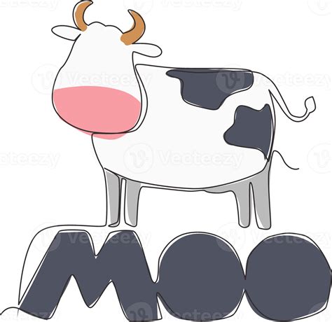 Single continuous line drawing of cute and adorable typography animal ...