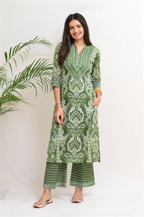 Aadya Green Kurta Set – Paraa India