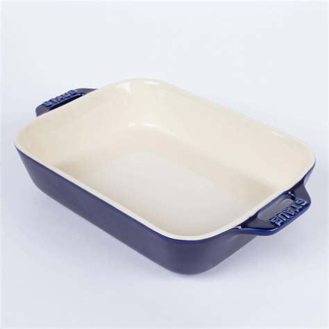 Staub En France Ceramic 7.5"x6" Rectangular Bake Dish (Dark Blue ...