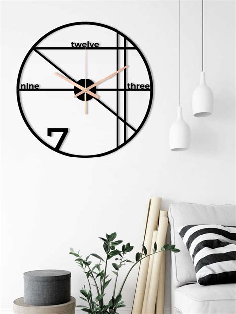 Contemporary Geometric Wall Clock – Stylish Black Metal Design for Mod ...