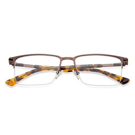 Buy Copper Tortoise Half Rim Rectangle Vincent Chase Online SLEEK STEEL ...