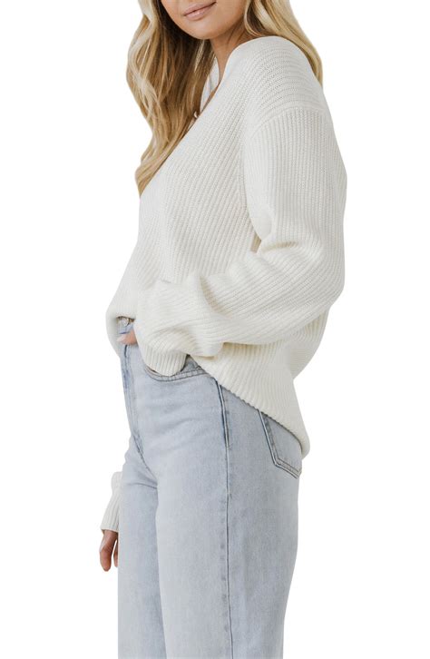 Free the Roses Endless Rose Oversize Deep-V Sweater | Nordstrom