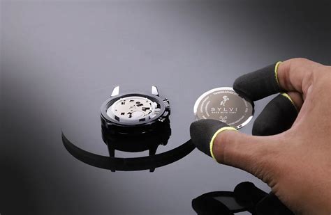 Sylvi Timegrapher Gold Accent Black Steel Strap Chronograph Watch for Men