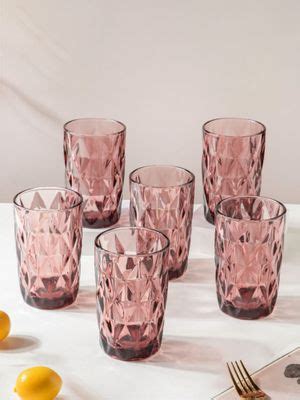 Buy Nestasia Set of 6 Mauve Crystal Tumbler Large 350 ml Online