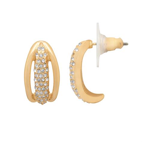 LC Lauren Conrad Gold Tone Triple Row Hoop Earrings