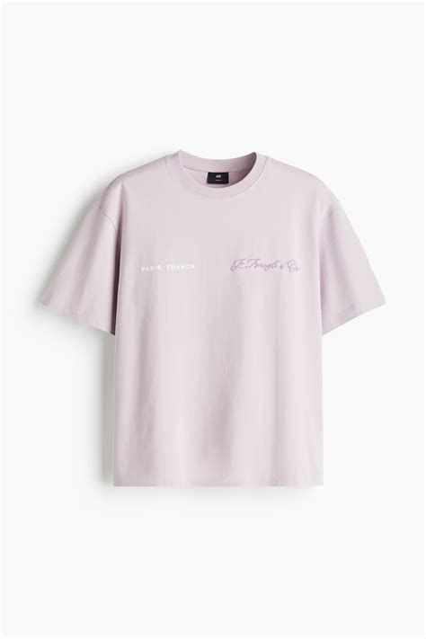 Loose Fit Printed T-shirt - Pink/Le Triangle d'Or - Men | H&M IN