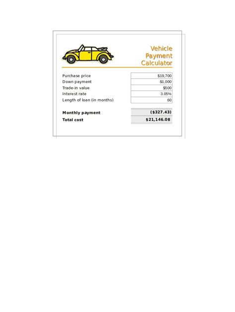 Fillable Online vehicle payment calculator Fax Email Print - pdfFiller