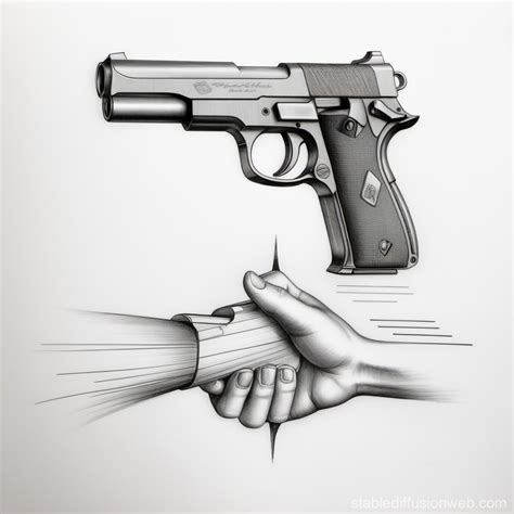 Hand-drawn Gun within a Waveform | Stable Diffusion Online