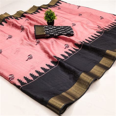 Grey Cotton Silk Saree Woven on Handloom with Elegant Abstract Pattern