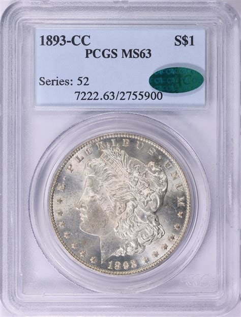 1893-CC Morgan Silver Dollar PCGS MS-63 (CAC Green) (Item 1876885 ...