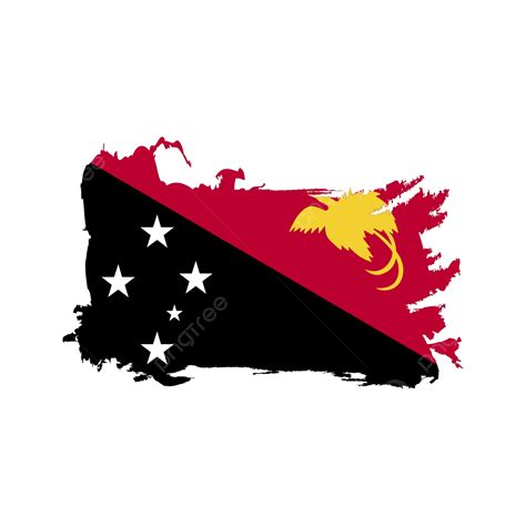 Papua New Guinea Flag Brush Strokes Isolated Element Clipart Design ...